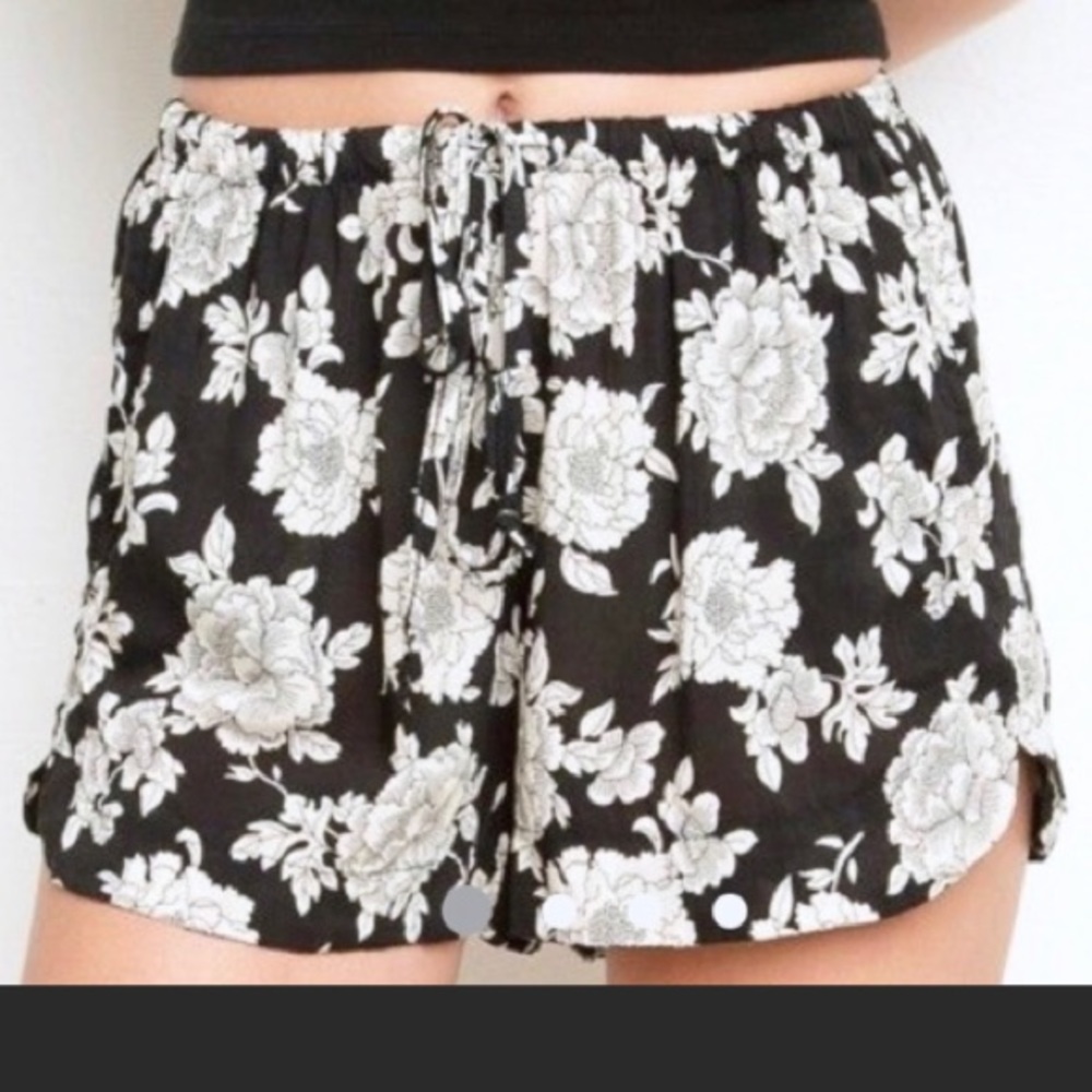 Brand Melville Black and White Floral Shorts